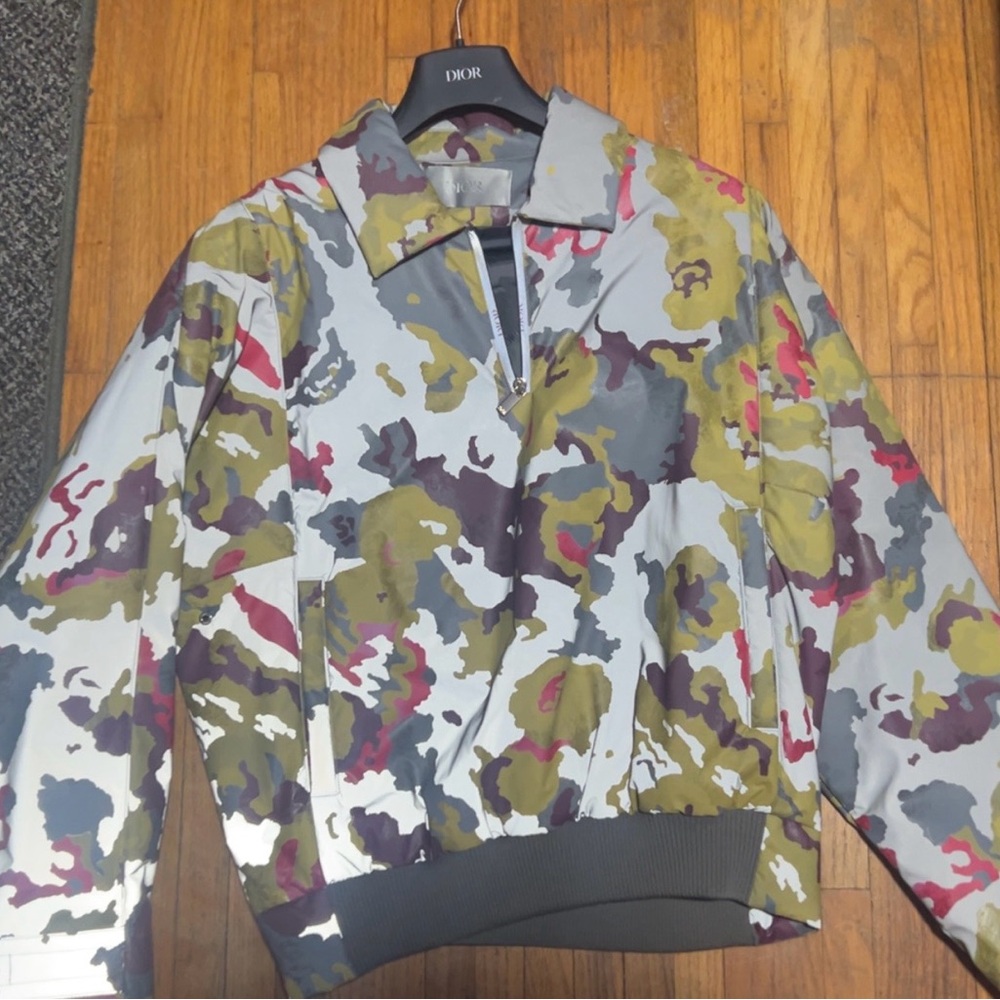 Dior Vibrant Camouflage Jacket with Yellow and Pink Accents